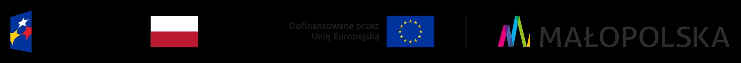 Logo Fundusze Europejskie dla Małopolski, Rzeczpospolita Polska, Dofinansowane przez Unię Europejską oraz Małopolska