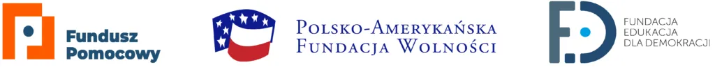 Logo Fundusz Pomocowy, Polsko-Amerykańska Fundacja Wolności i Fundacja Edukacja dla Demokracji